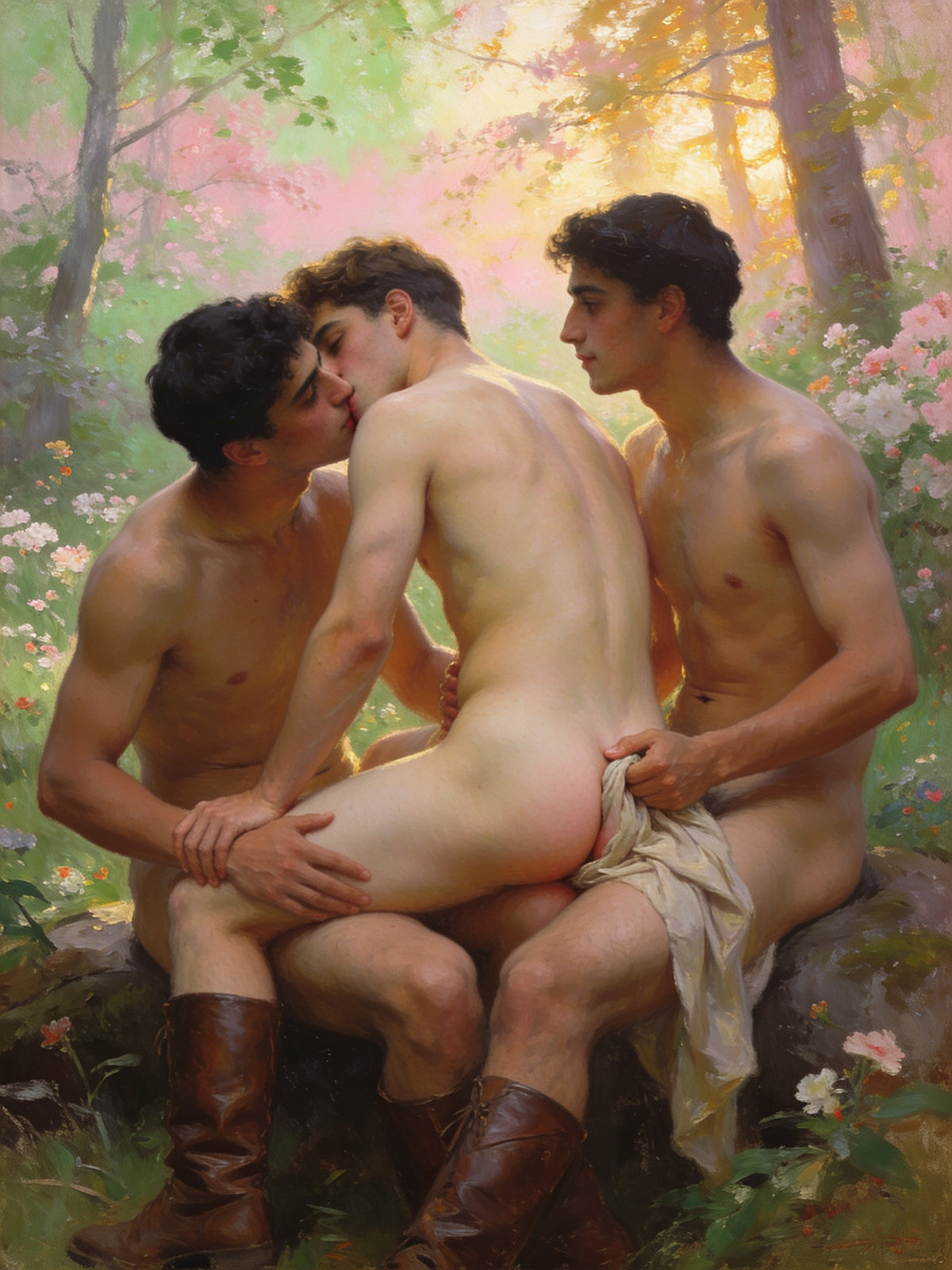 Les trois grâces du jardin fleuri