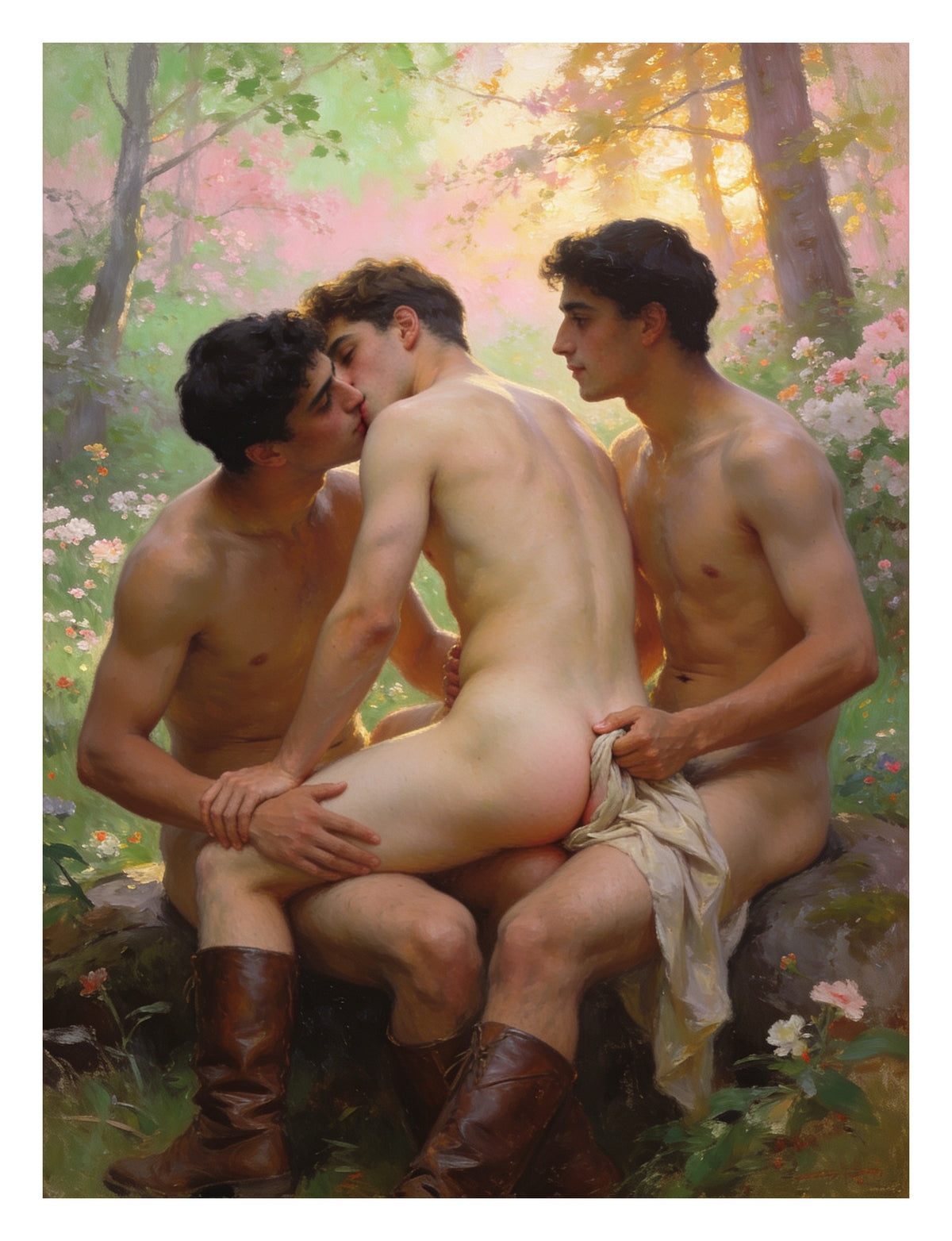 Les trois grâces du jardin fleuri
